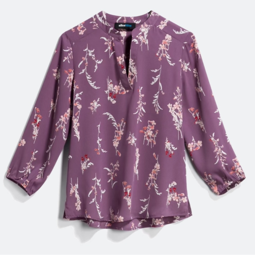 Alice Blue Women's Purple Floral Top Size Large